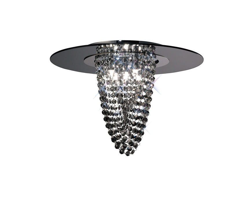 Diyas Oberon Ceiling 5 Light G9 Polished Chrome/Smoked Mirror/Smoked Crystal • IL31461