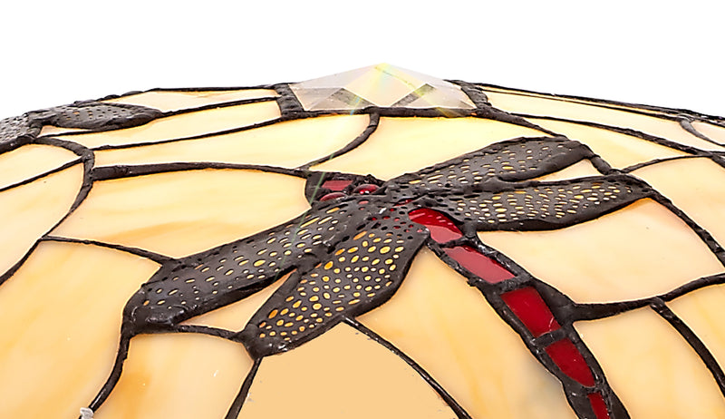 Regal Lighting SL-2042 Tiffany Easy Fit Uplighter Shade Cream And Red 35cm