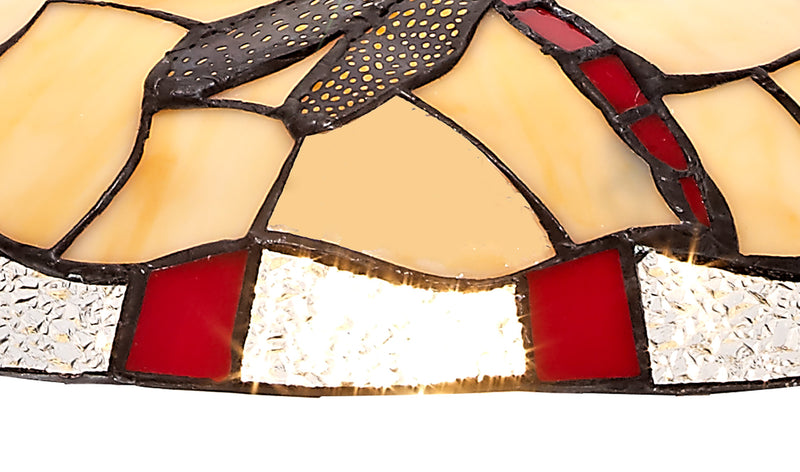 Regal Lighting SL-2042 Tiffany Easy Fit Uplighter Shade Cream And Red 35cm
