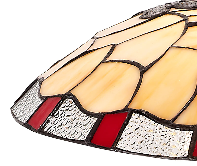 Regal Lighting SL-2042 Tiffany Easy Fit Uplighter Shade Cream And Red 35cm