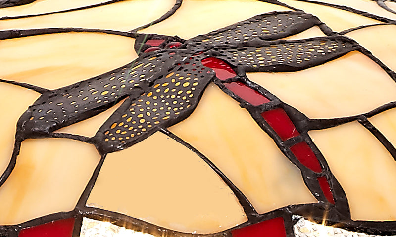 Regal Lighting SL-2042 Tiffany Easy Fit Uplighter Shade Cream And Red 35cm