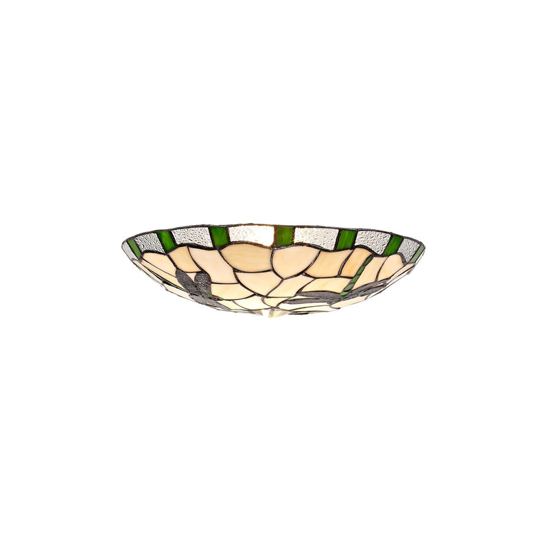 Regal Lighting SL-2040 Tiffany Easy Fit Uplighter Shade Cream And Green 35cm