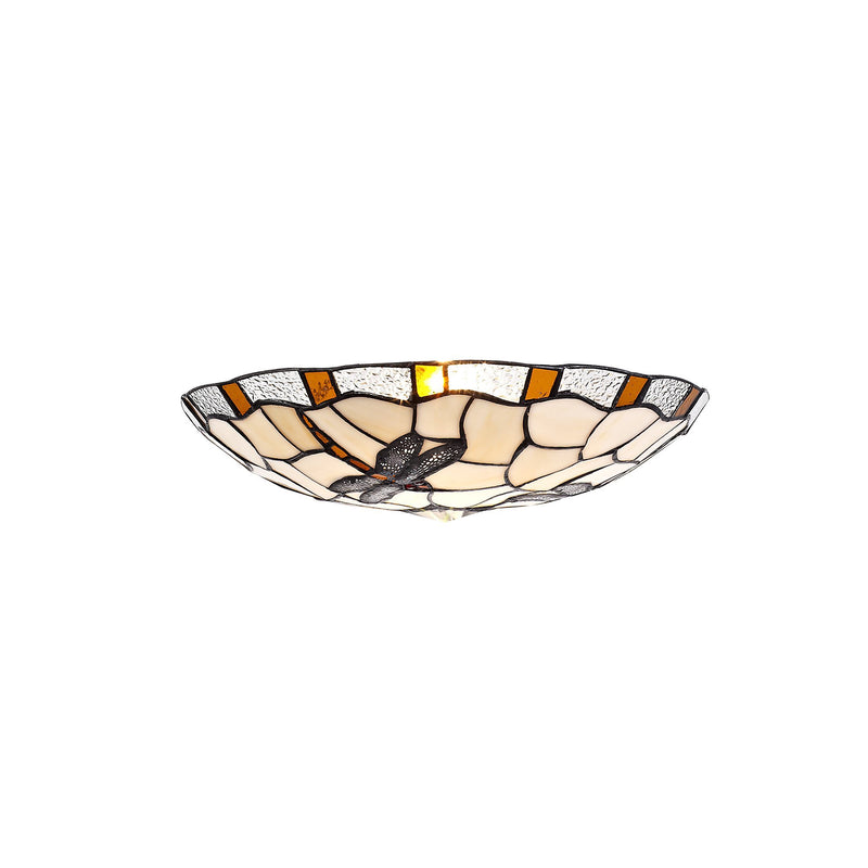 Regal Lighting SL-2039 Tiffany Easy Fit Uplighter Shade Cream And Amber 35cm