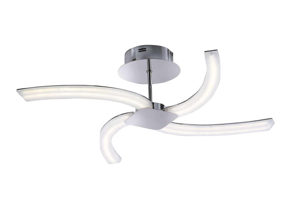 Mantra M3561 On Semi Flush 20W LED 3000K, 2000lm, Polished Chrome/Frosted Acrylic, 3yrs Warranty • M3561