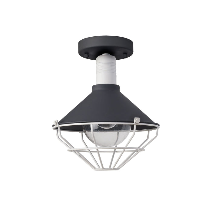 Regal Lighting SL-1610 1 Light Outdoor Semi Flush Ceiling Light Anthracite & Matt White IP65