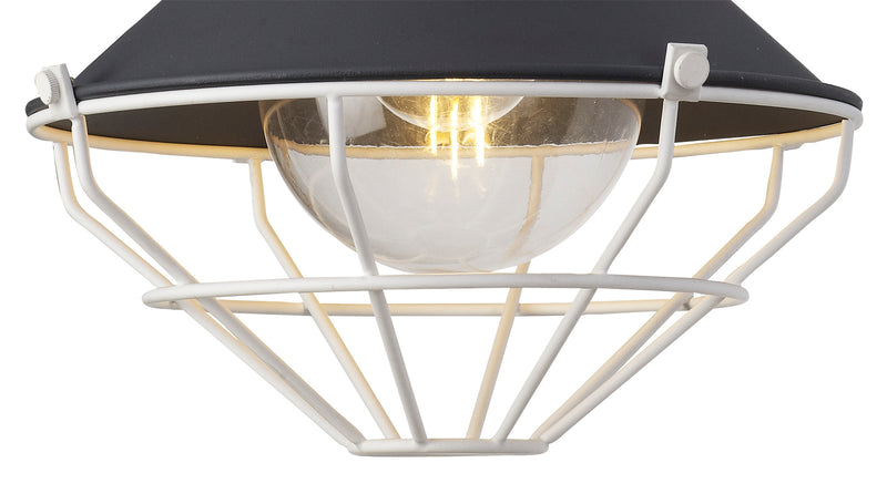 Regal Lighting SL-1610 1 Light Outdoor Semi Flush Ceiling Light Anthracite & Matt White IP65