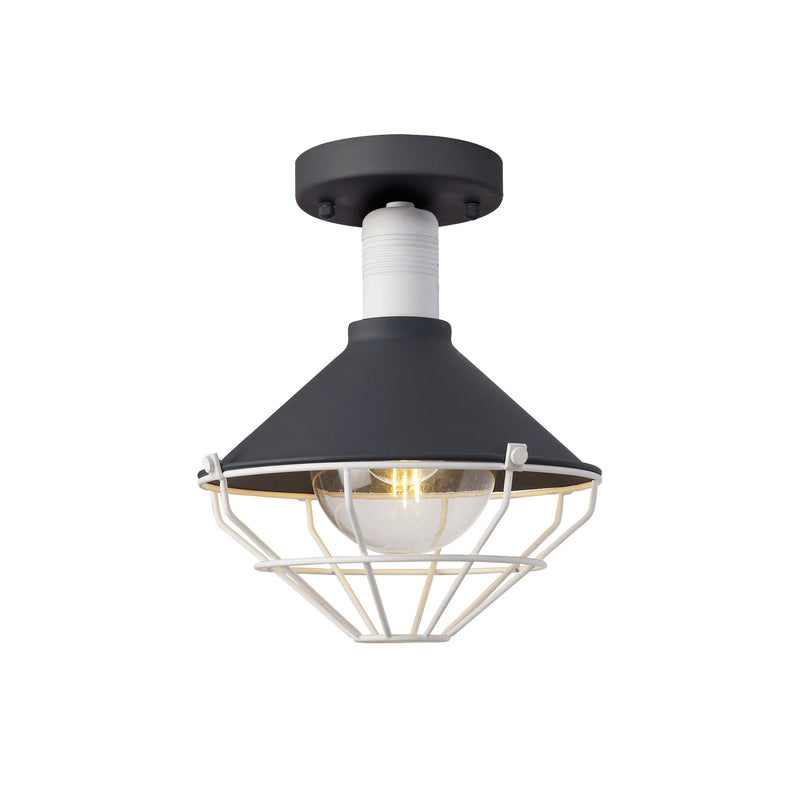 Regal Lighting SL-1610 1 Light Outdoor Semi Flush Ceiling Light Anthracite & Matt White IP65