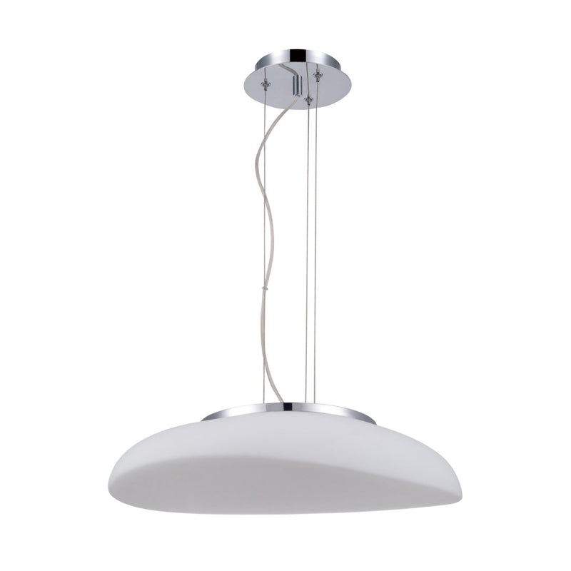 Mantra M4891 Opal Oval Pendant 4 Light E27, Polished Chrome/Frosted White Glass • M4891