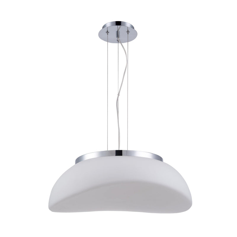 Mantra M4892 Opal Pendant 3 Light E27, Polished Chrome/Frosted White Glass • M4892
