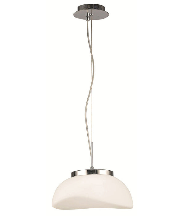 Mantra M4893 Opal Pendant 1 Light E27, Polished Chrome/Frosted White Glass • M4893