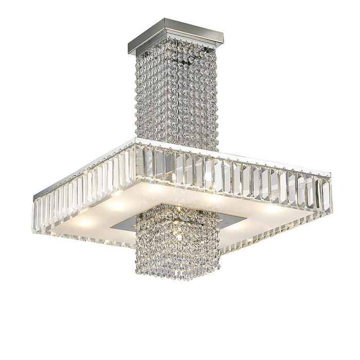 Diyas Ophelia Square Semi Ceiling 9 Light G9 Polished Chrome/Crystal • IL31551