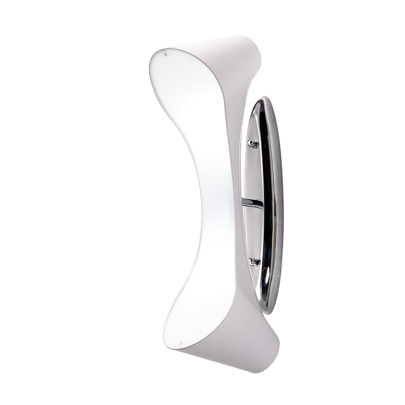 Mantra M1544 Ora Wall Lamp 2 Light E27, Gloss White/White Acrylic/Polished Chrome • M1544