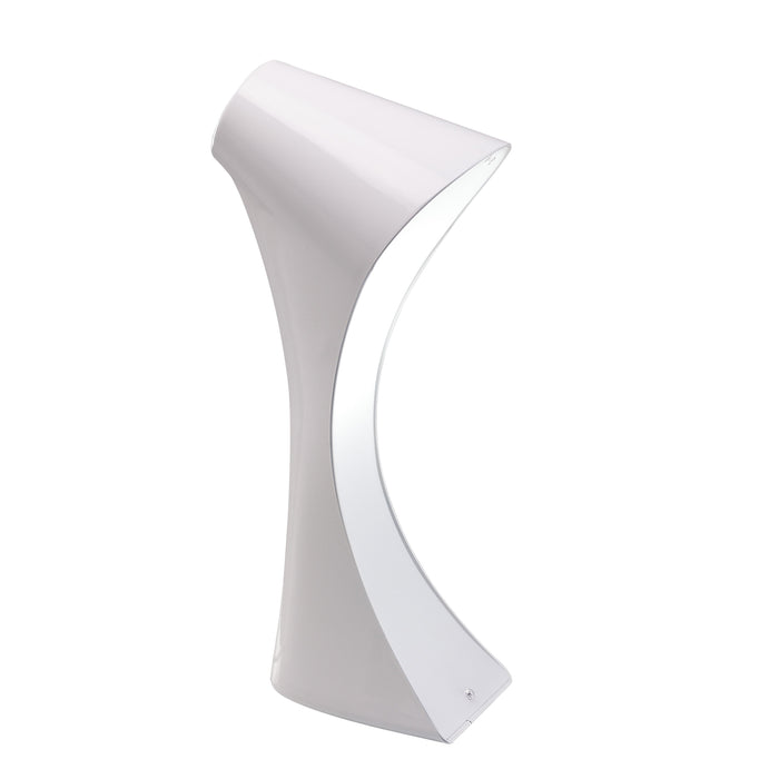 Mantra M1546 Ora Table Lamp 1 Light E27, Gloss White/White Acrylic/Polished Chrome • M1546