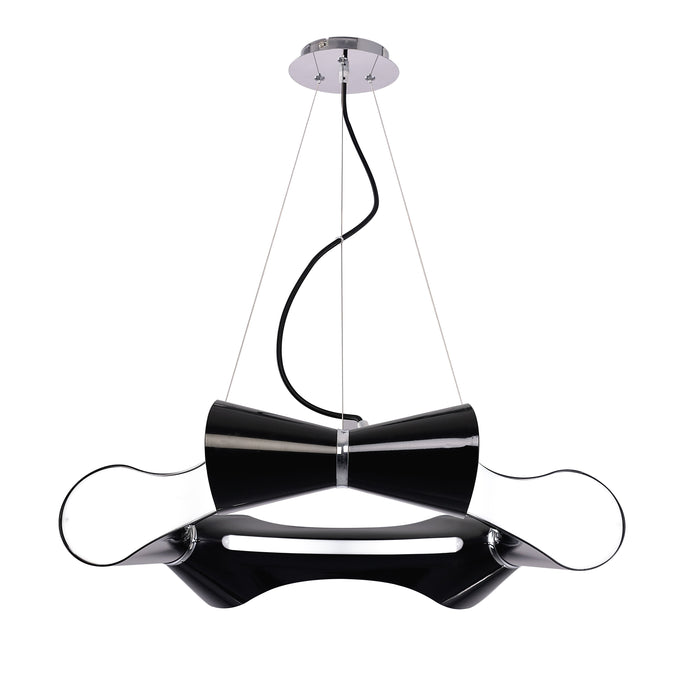 Mantra M1550 Ora Pendant 6 Flat Round Light E27, Gloss Black/White Acrylic/Polished Chrome • M1550