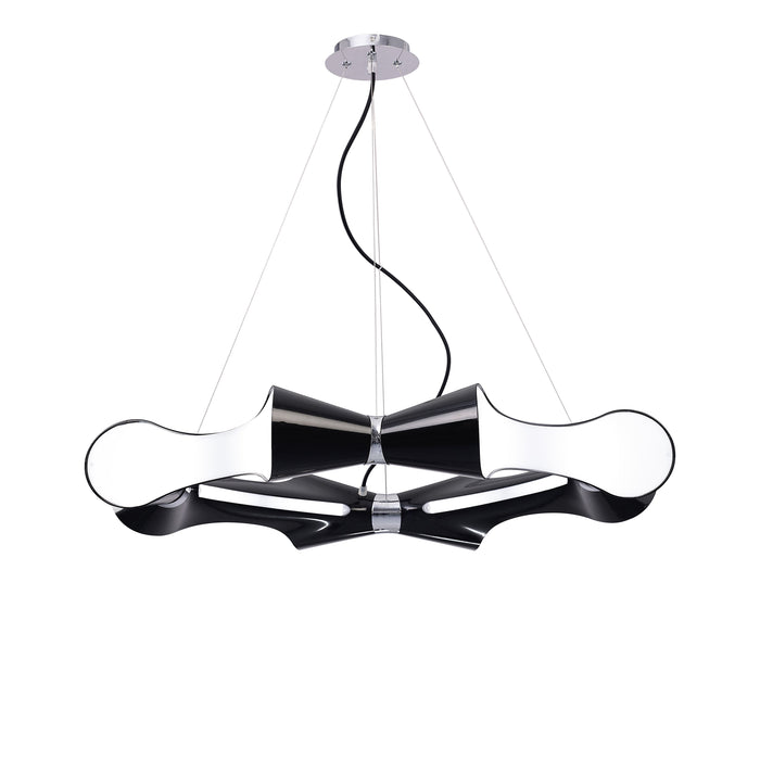 Mantra M1551 Ora Pendant 8 Flat Round Light E27, Gloss Black/White Acrylic/Polished Chrome • M1551