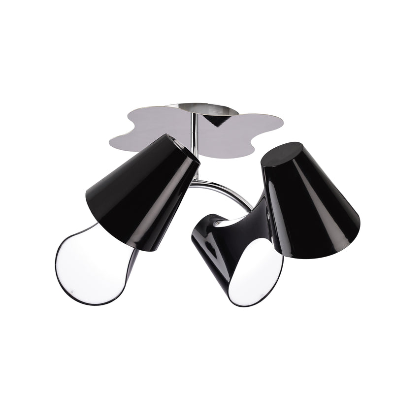 Mantra M1555 Ora Ceiling 2 Arm 4 Light E27, Gloss Black/White Acrylic/Polished Chrome • M1555