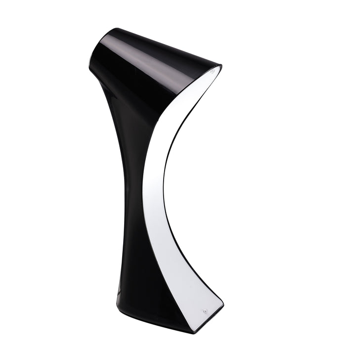 Mantra M1556 Ora Table Lamp 1 Light E27, Gloss Black/White Acrylic/Polished Chrome • M1556