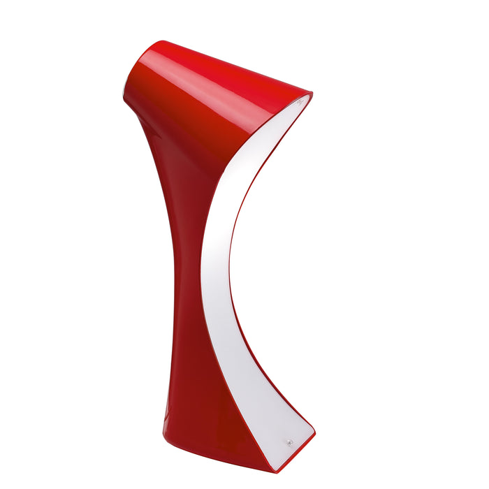 Mantra M1566 Ora Table Lamp 1 Light E27, Gloss Red/White Acrylic/Polished Chrome • M1566