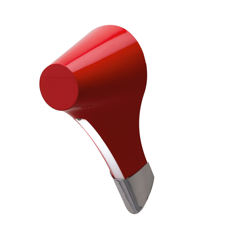 Mantra M1567 Ora Wall Lamp 1 Light E27, Gloss Red/White Acrylic/Polished Chrome • M1567