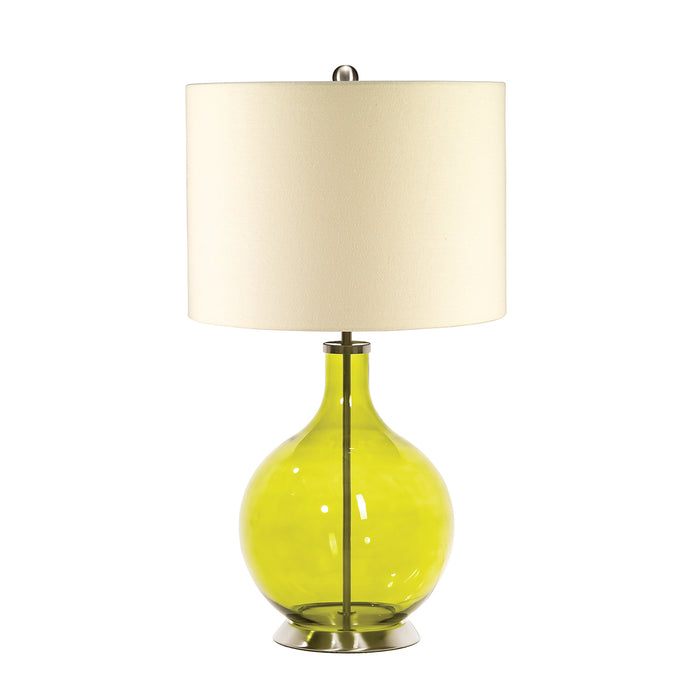 Elstead Lighting ORB-TL-LIME Orb Lime Single Light Table Lamp Complete With Cream Linen Shade
