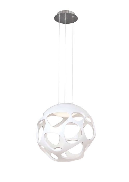 Mantra M5140 Organica Pendant 3 Light E27, Gloss White/Polished Chrome • M5140