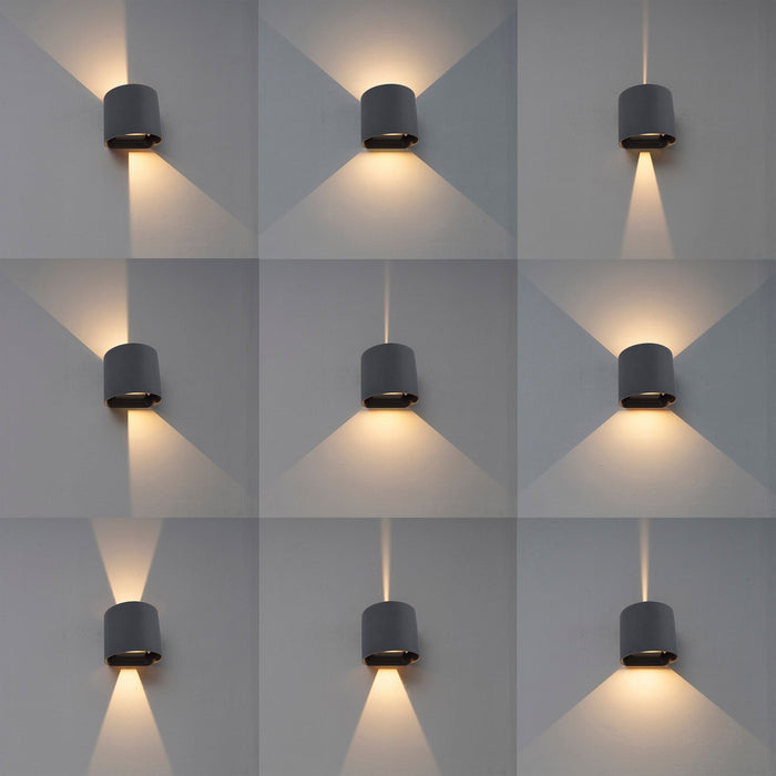 Deco Ottawa Up & Downward Lighting Wall Light 2x3W LED 3000K, Anthracite, 410lm, IP54, 3yrs Warranty • D0455