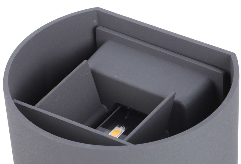 Deco Ottawa Up & Downward Lighting Wall Light 2x3W LED 3000K, Anthracite, 410lm, IP54, 3yrs Warranty • D0455