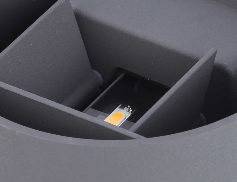 Deco Ottawa Up & Downward Lighting Wall Light 2x3W LED 3000K, Anthracite, 410lm, IP54, 3yrs Warranty • D0455