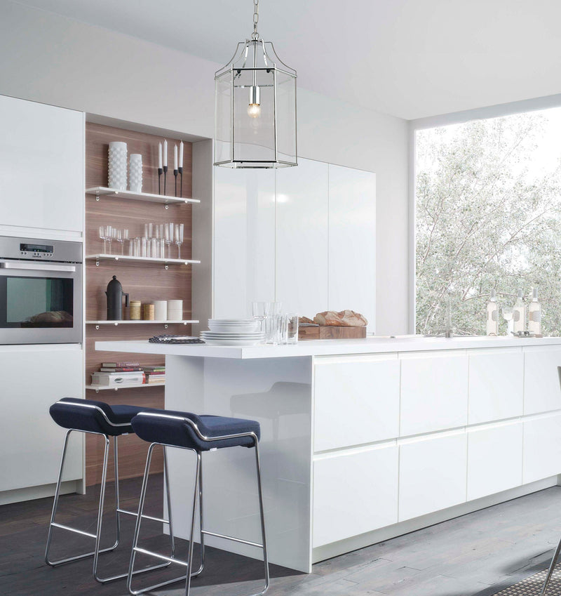 Deco Payton Single Hexagonal Pendant 1 Light E27 French Gold/Clear Glass • D0095