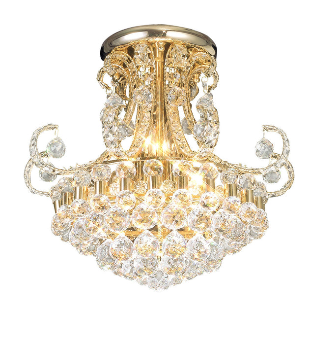 Diyas Pearl Ceiling 9 Light E14 French Gold/Crystal • IL30006