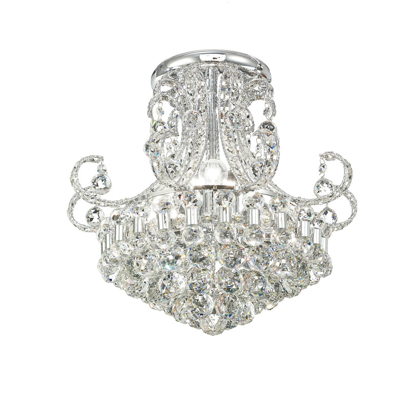 Diyas Pearl Ceiling Round 9 Light E14 Polished Chrome/Crystal • IL30026
