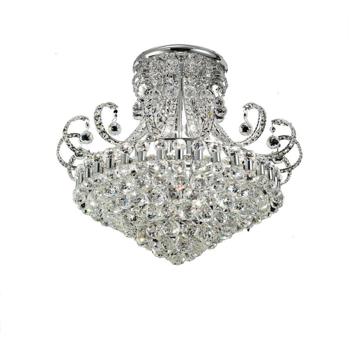 Diyas Pearl Ceiling Round 12 Light E14 Polished Chrome/Crystal Item Weight: 18.3kg • IL30027