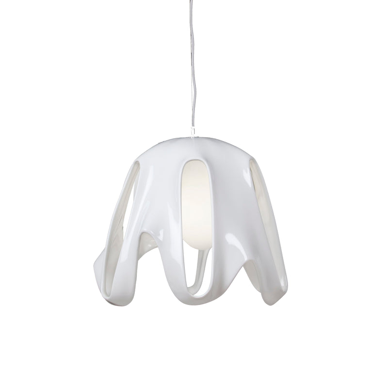 Mantra M3740 Phantom Pendant 1 Light E27, Gloss White/Frosted White Glass/Polished Chrome • M3740