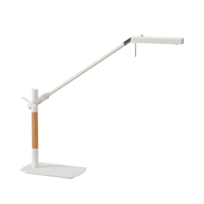 Mantra M4950 Phuket Table Lamp 1 Light 7W LED 3000K, 600lm, Matt White/Beech/Polished Chrome, 3yrs Warranty • M4950