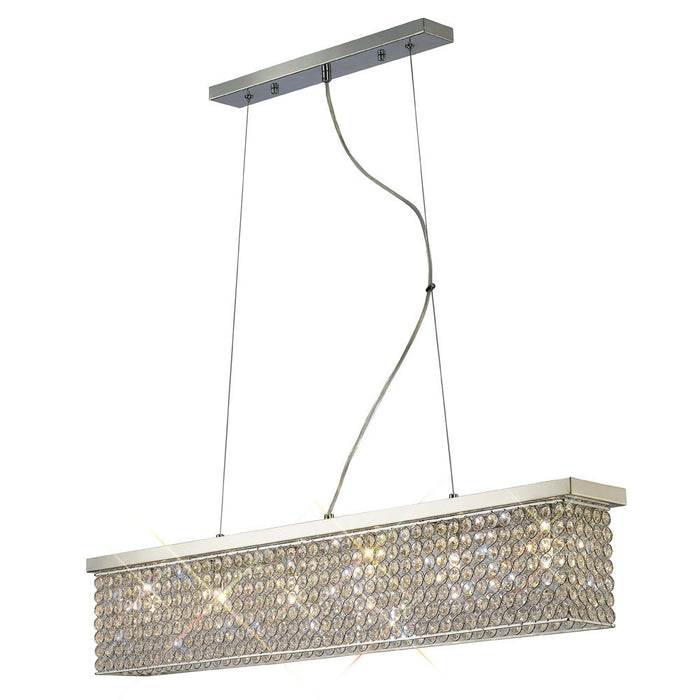 Diyas Piazza Pendant Linear 6 Light G9 Polished Chrome/Crystal • IL30433