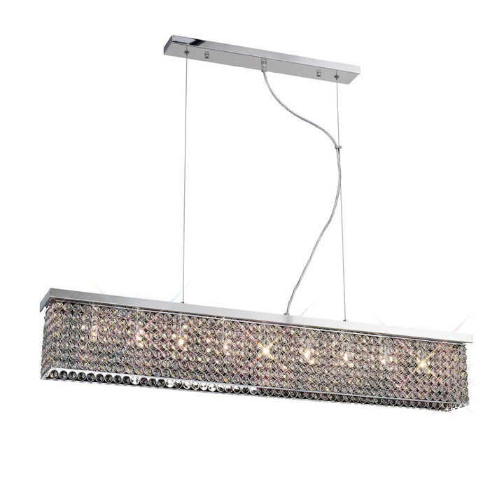 Diyas Piazza Pendant Linear 9 Light G9 Polished Chrome/Crystal • IL30434