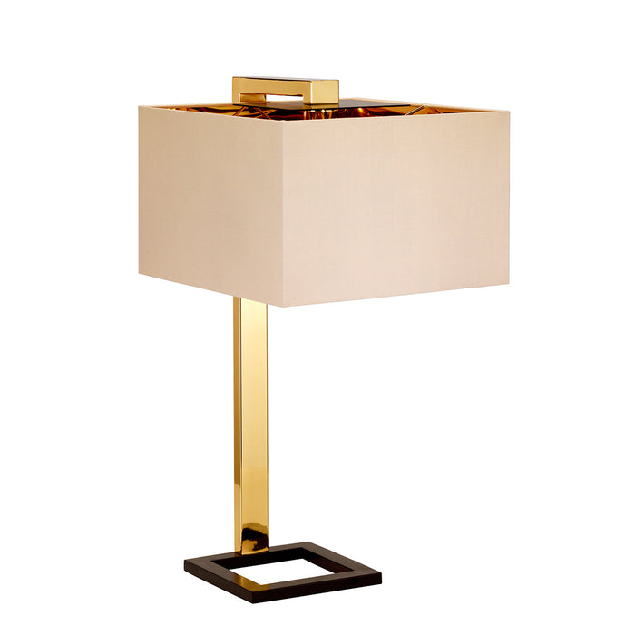 Elstead Lighting PLEIN-TL Plein Single Light Table Lamp in Polished Gold Finish Complete with Cream Shade