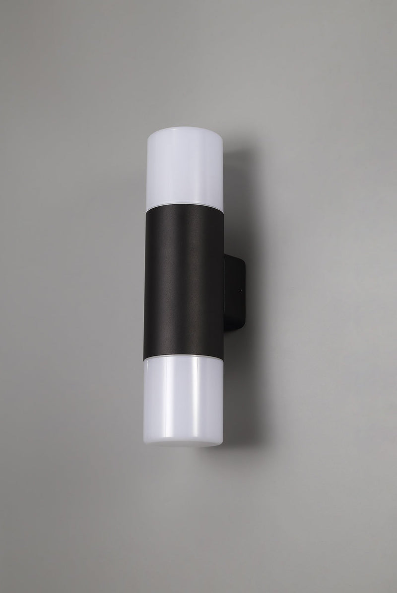 Deco Prado Wall Lamp, 2 x E27, IP44, Black/Opal, 2yrs Warranty • D0553