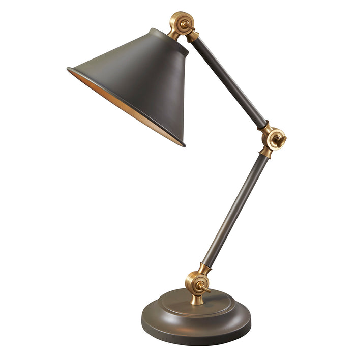 Elstead Lighting PV-ELEMENT-GAB Provence Element Single Light Table Lamp in Matt Grey And Aged Brass Finish