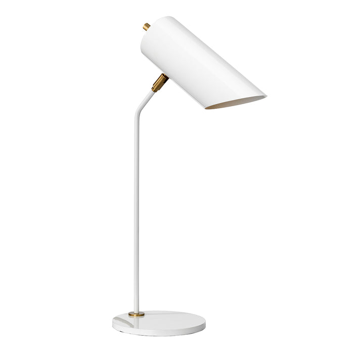 Elstead Lighting QUINTO-TL-WAB Quinto Single Light Table Lamp in White And Aged Brass Finish