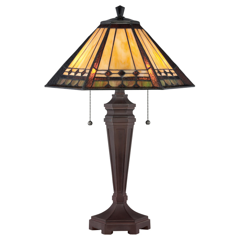 Elstead Lighting QZ/ARDEN/TL Arden 2 Light Bronze Patina Table Lamp