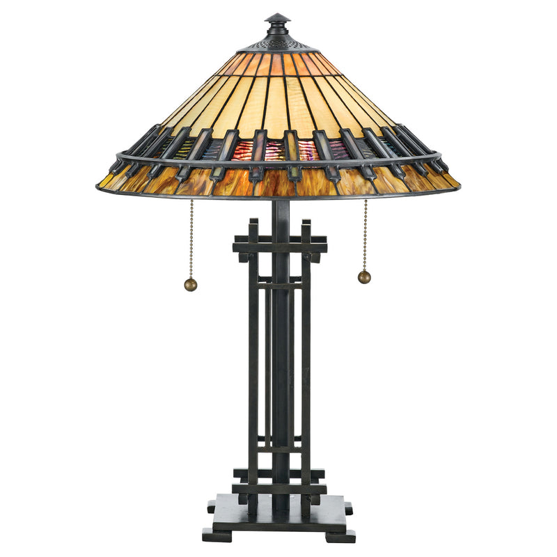 Chastain 3 Light Vintage Bronze Tiffany Pendant Ceiling Light