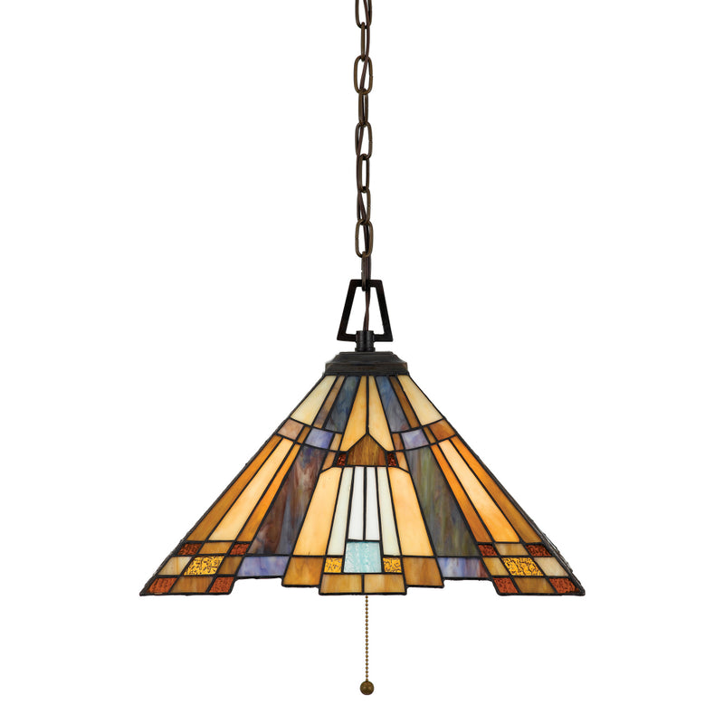 Inglenook Single Light Valiant Bronze Mini Tiffany Pendant Ceiling Light