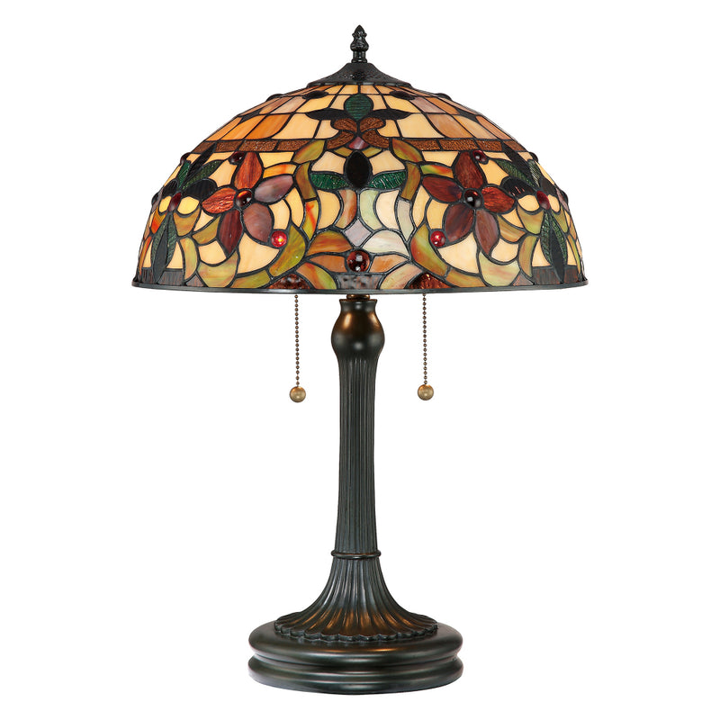 Elstead Lighting QZ/KAMI/P Kami 3 Light Vintage Bronze Tiffany Pendant Ceiling Light