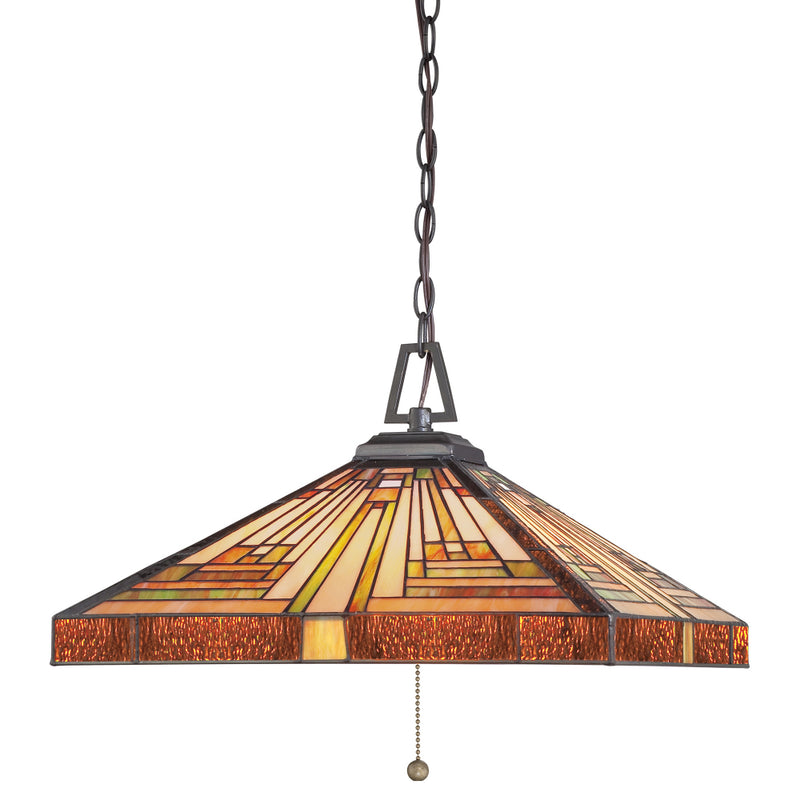 Stephen 3 Light Vintage Bronze Tiffany Pendant Ceiling Light