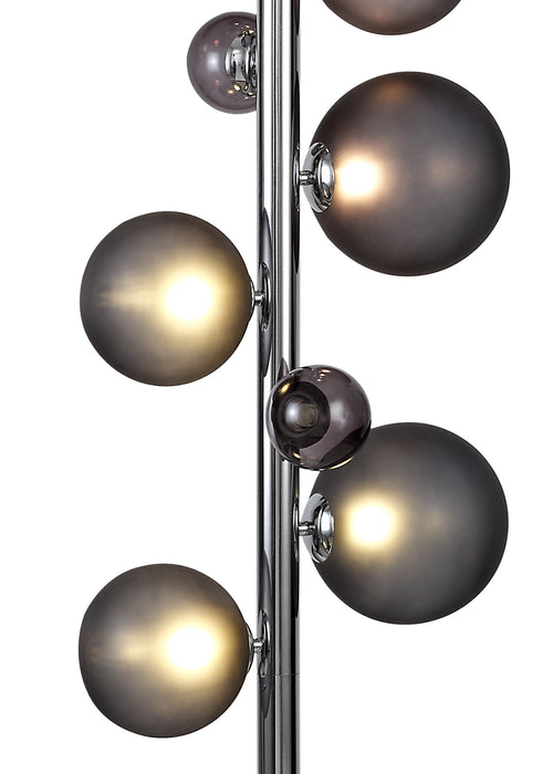 Regal Lighting SL-1996 8 Light Floor Lamp Polished Chrome With Smoked Glass