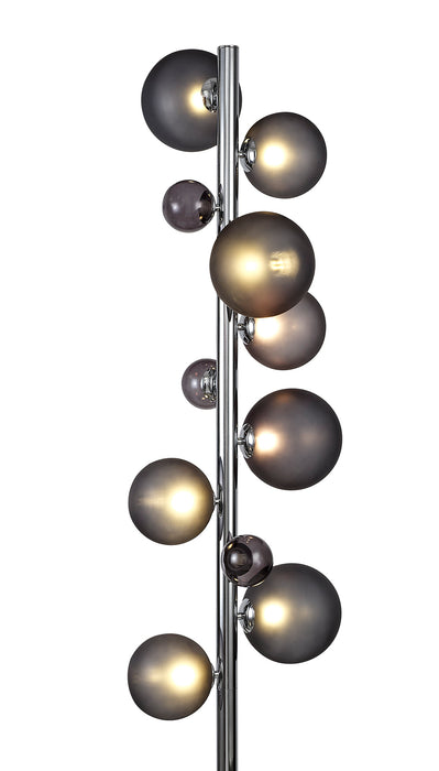 Regal Lighting SL-1996 8 Light Floor Lamp Polished Chrome With Smoked Glass