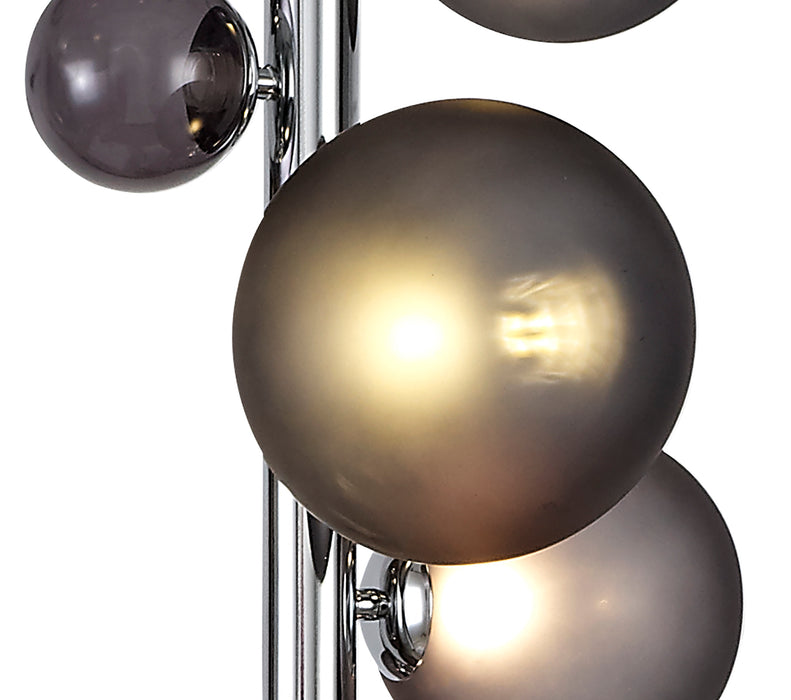 Regal Lighting SL-1996 8 Light Floor Lamp Polished Chrome With Smoked Glass