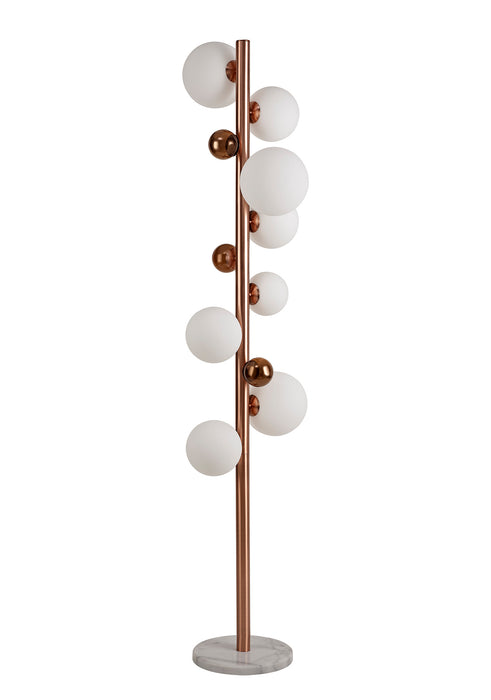 Regal Lighting SL-1794 8 Light Floor Lamp Antique Copper With Opal And Copper Glass