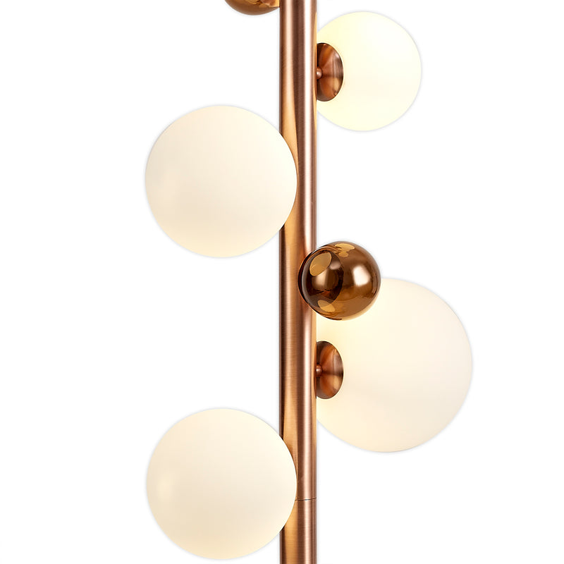 Regal Lighting SL-1794 8 Light Floor Lamp Antique Copper With Opal And Copper Glass